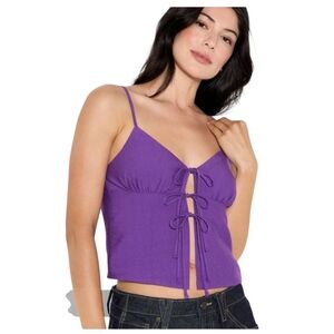 Wild Fable Game Day Flyaway Purple Woven Top Size L